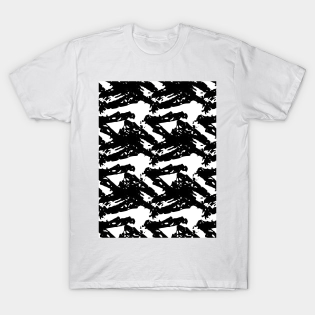 Black zigzag on a white background, abstraction T-Shirt by grafinya